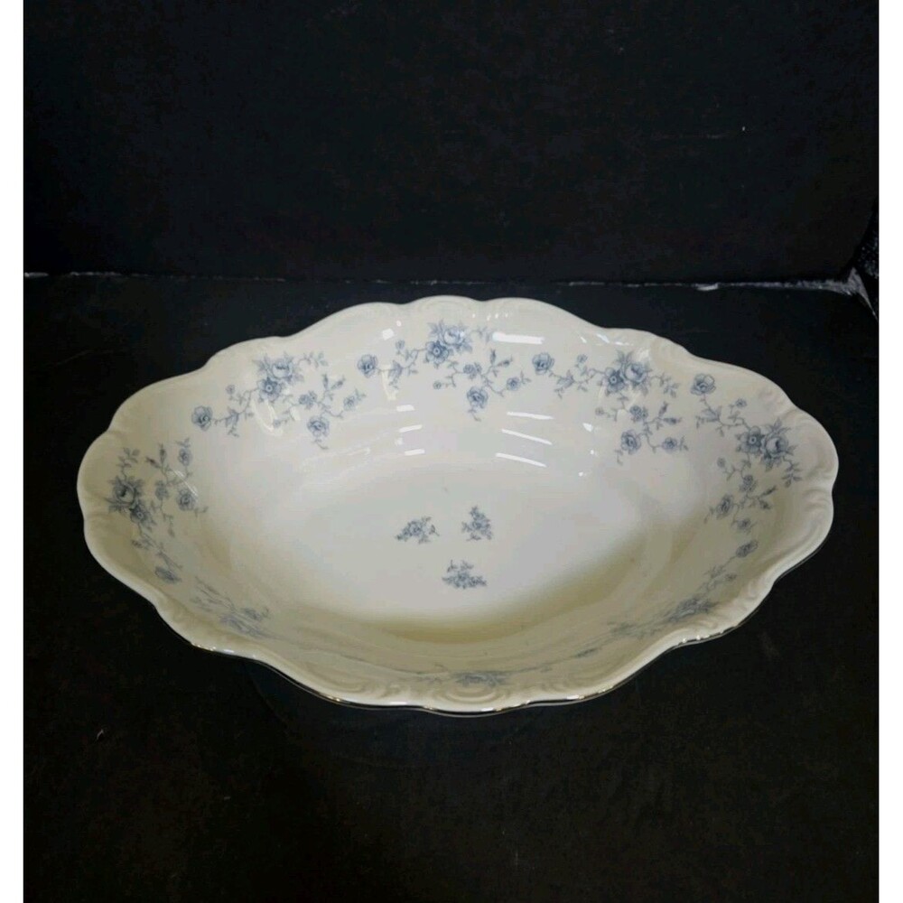 Johann Haviland Blue Garland  Bavaria Germany 11 3/8" X 7.5" Oval Serving Bowl
